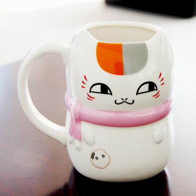 仟艺红 招财猫杯子陶瓷大容量马克杯咖啡创意茶杯情侣办公水杯