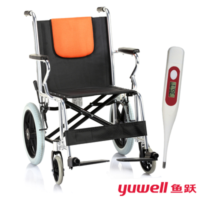 鱼跃 轮椅车H056型 家用铝合金可折叠轻便老人软座手动轮椅车